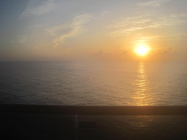 Wordless Wednesday: Sunrise & Sunset at Sea